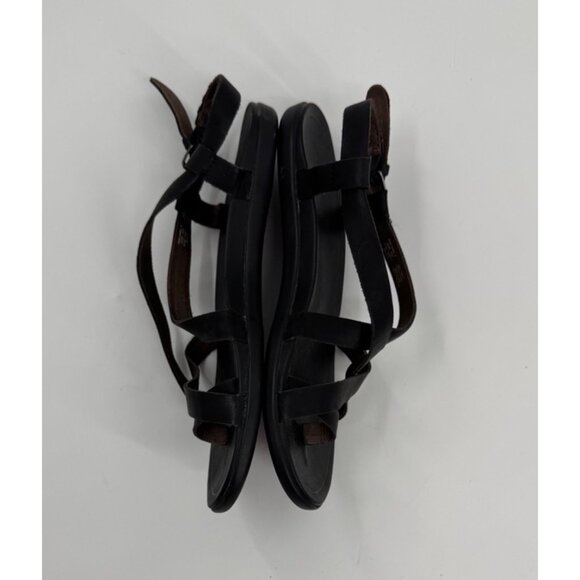 Olukai Womens Upena Beach Sandals Black Leather US W7 EUR 37 Rubber Outsole - Picture 6 of 10